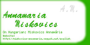 annamaria miskovics business card