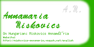 annamaria miskovics business card